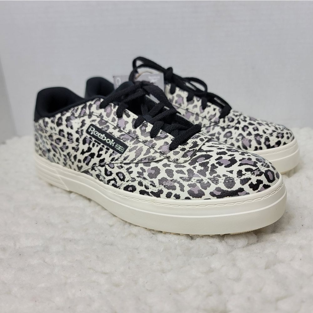 Reebok Club Memt Bold Womens Low Top Sneaker Size 8 5 Leopard Print New